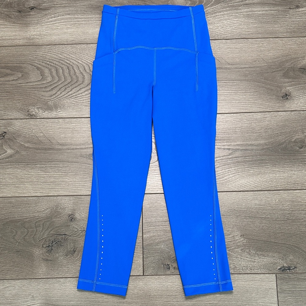 Lululemon Swift Speed High-Rise Crop Running Leggings Blue Size 0
